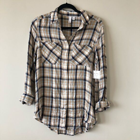 Nwt-bp Ivory Alex Plaid Shirt (Size:Small) - Picture 2 of 5